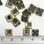 Framed Stone Mirror Type Square Shape 6MM Color White (20grams) - Image 2