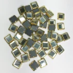 Framed Stone Mirror Type Square Shape 8MM Color White (20grams)