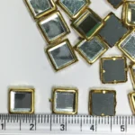 Framed Stone Mirror Type Square Shape 8MM Color White (20grams) - Image 2