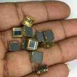 Framed Stone Mirror Type Square Shape 8MM Color White (20grams) - Image 3