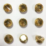 Kundan Clip Stone Round Shape Sewing Gold Color 10mm (10 Pcs)