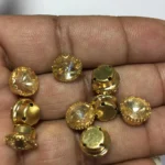 Kundan Clip Stone Round Shape Sewing Gold Color 10mm (10 Pcs) - Image 3