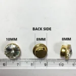 Kundan Clip Stone Round Shape Sewing Gold Color 10mm (10 Pcs) - Image 4
