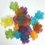 18mm Mixed Color Clear Cyanthiform Flower Shape Brooch Material or Charms (10grams)