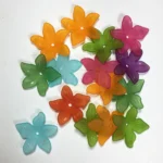 25mm Mixed Color Clear Flower Shape Brooch Material or Charms (10grams)