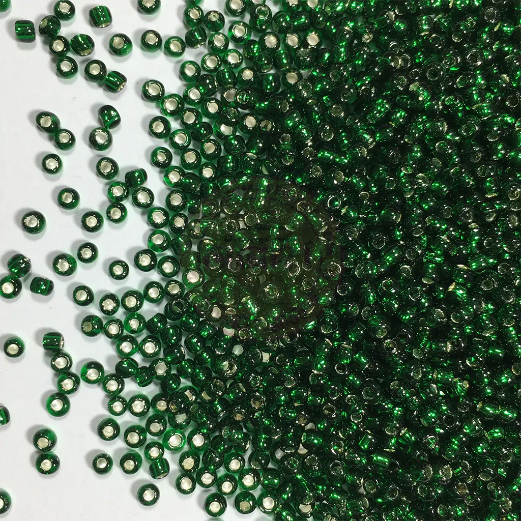 Glass Seed or Sugar Beads Size 2mm Green Color (Astar Brand) 25 Grams - Image 1