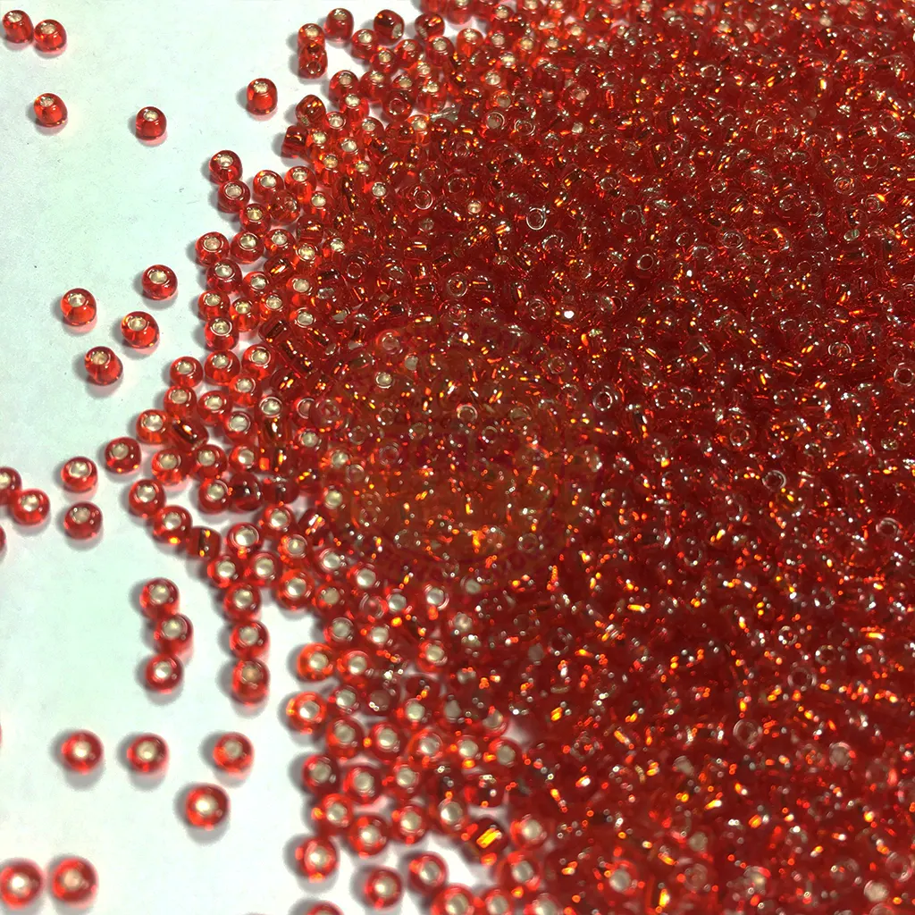 Glass Seed or Sugar Beads Size 2mm Red Color 25 Grams - Image 1