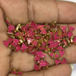 Matt Kundan (Framed) Stones Triangle Shape 4MM (Rose) 10grams - Image 2