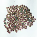 Glass Kundan Stone Framed Teardrop Shape Pink Color 6mmX4mm (15grams)