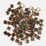 Framed Stone Flat Back Square Shape 6mm Copper Color (20grams)