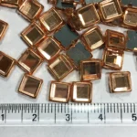 Framed Stone Flat Back Square Shape 6mm Copper Color (20grams) - Image 3