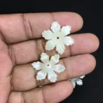 White Pearl Flower Beads (Hibiscus Shape) for Brooches Design (10Grams) - Image 2