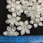 White Pearl Flower Beads (Hibiscus Shape) for Brooches Design (10Grams) - Image 3