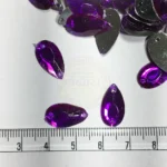 Kundan Stone Drop or Thilak Shape with Hole 16X9mm Color Violet (10grams) - Image 2