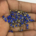 Matt Kundan (Framed) Stones Drop Shape 4mmx6mm Blue Color (10grams) - Image 2