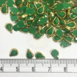 Matt Kundan (Framed) Stones Drop Shape 4mmx6mm Green Color (10grams) - Image 3
