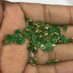 Matt Kundan (Framed) Stones Drop Shape 4mmx6mm Green Color (10grams) - Image 2
