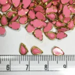 Matt Kundan (Framed) Stones Drop Shape 4mmx6mm Pink Color (10grams) - Image 3