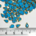 Matt Kundan (Framed) Stones Drop Shape 4mmx6mm Sky Blue Color (10grams) - Image 3