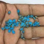 Matt Kundan (Framed) Stones Drop Shape 4mmx6mm Sky Blue Color (10grams) - Image 2