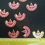 Meena Kundan Stone Rose Color Chand or Moon Shape for jewelry making (1Piece) - Image 3