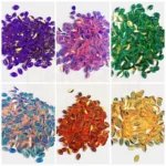Shiny Leaf Sequins or Chamki 2 Side Hole (8mmx5mm) - Pack of 10 grams