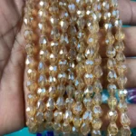 Gold Color Teardrop Crystal Briolette Beads (8mmx6mm) 1line