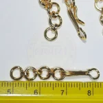 Gold Color Kadi Connector Hook Brass Clasp With Extender Chain (5 Pieces) - Image 2