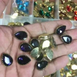 Clip Stone Purple Color 18x14mm Drop Shape (1pc)