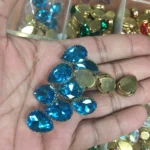 Clip Stone Sky Blue Color 18x14mm Drop Shape (1pc)