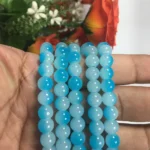 Glass Jelly beads Size 8mm Sky Blue with White Color (1Line)