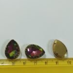 Clip Stone MultiColor(Green with Rose) 18x14mm Drop Shape (1pc) - Image 2