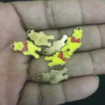 Teddy Bear Enamel Charm – 22x12mm (1pc) | Yellow & Red - Image 2
