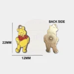 Teddy Bear Enamel Charm – 22x12mm (1pc) | Yellow & Red - Image 3