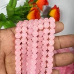 Jelly Glass beads Size 8mm Baby Pink Color (1Line)