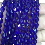 Blue Color Teardrop Crystal Briolette Beads (8mmx6mm) 1line