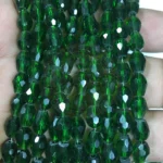 Green Color Teardrop Crystal Briolette Beads (8mmx6mm) 1line