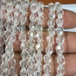 White Color Teardrop Crystal Briolette Beads (8mmx6mm) 1line