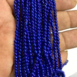 Blue Color 3MM Round Shape Beads - 1Bunch(12 line)