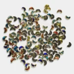 Glass Crescent or Moon Shape Kundan Stone 6x4mm Mixed Color (10 grams)