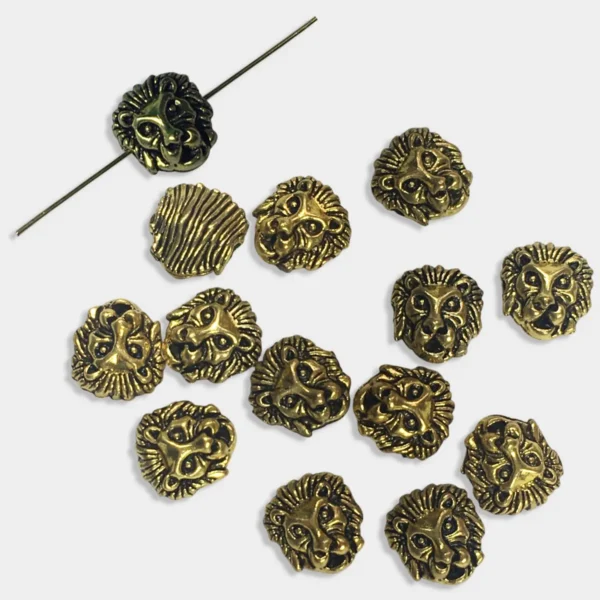 Jewellery Making Metal Charms - Findings (Lion Face, Pack of 5 Pieces)