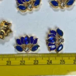 Meena Kundan Stone Blue and White Color Lotus Shape for jewelry making (1Piece) - Image 3
