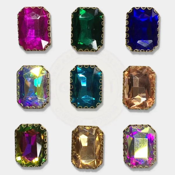 Rectangle Shape Clip Stone 18x14mm (1pc)