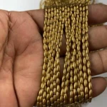 Eye Shape 3mm Bunch Beads – 5 Bunches (Each 12 Lines) – Dull Gold – A1 Quality - Image 2