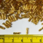 Twisted Tube Beads or Bugle Beads (6MM) Color Gold - 25grams - Image 3