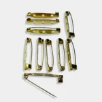 Gold 3-Hole Brooch Clasps for Jewellery Making (Pack of 10 Pieces)