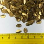 Antique Gold Colour 2 Hole Leaf Shape Sequins Size 8×5 mm - 10grams - Image 3