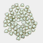 Ceramic Kundan Stone Heart Shape White Ceramic 8mm (20 grams)
