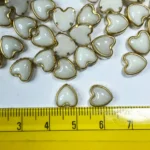 Ceramic Kundan Stone Heart Shape White Ceramic 8mm (20 grams) - Image 3