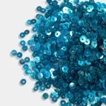 Round Shape Sewing Shiny Sequins Cyan Color 4MM (10grams)